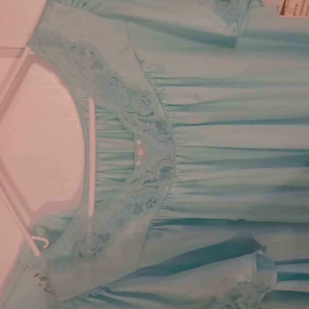 Vintage lingerie robe and matching gown women's size medium blue - Picture 3 of 7